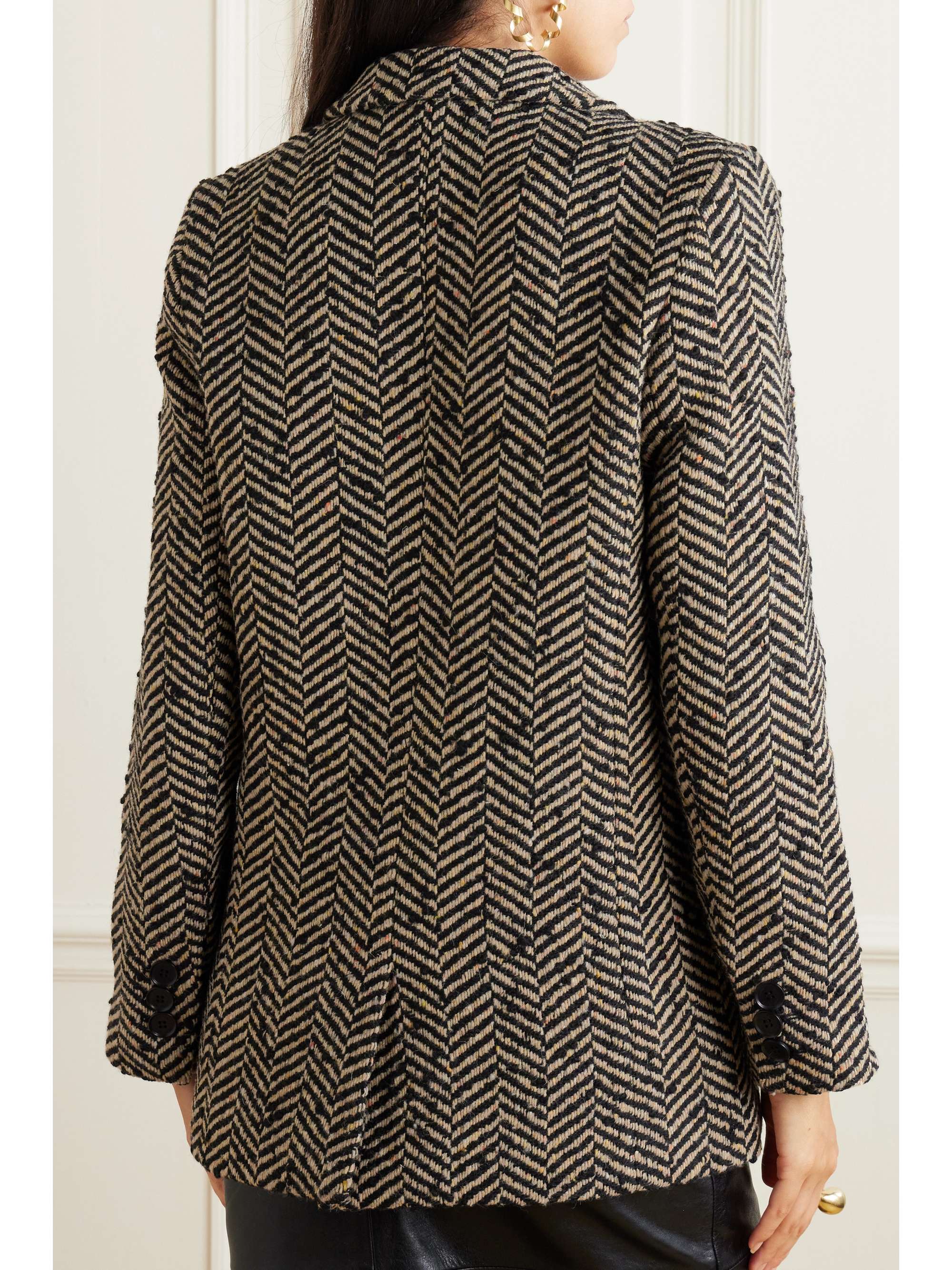 ANINE BING Diana double-breasted herringbone tweed blazer | NET-A-PORTER