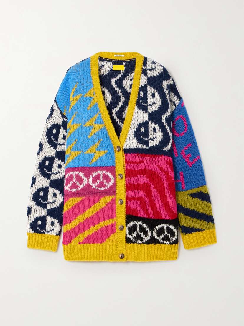 Mother The Long Drop Intarsia Alpaca-blend Cardigan