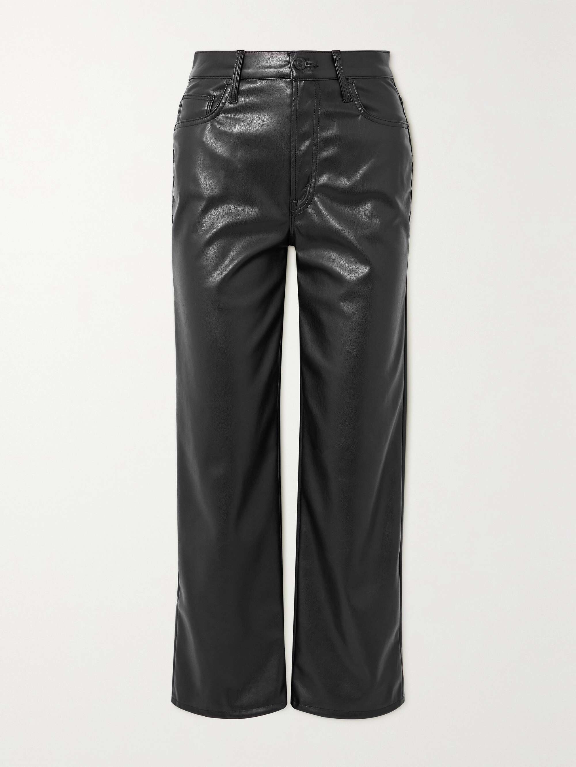 MOTHER + NET SUSTAIN The Rambler cropped faux leather wide-leg pants ...