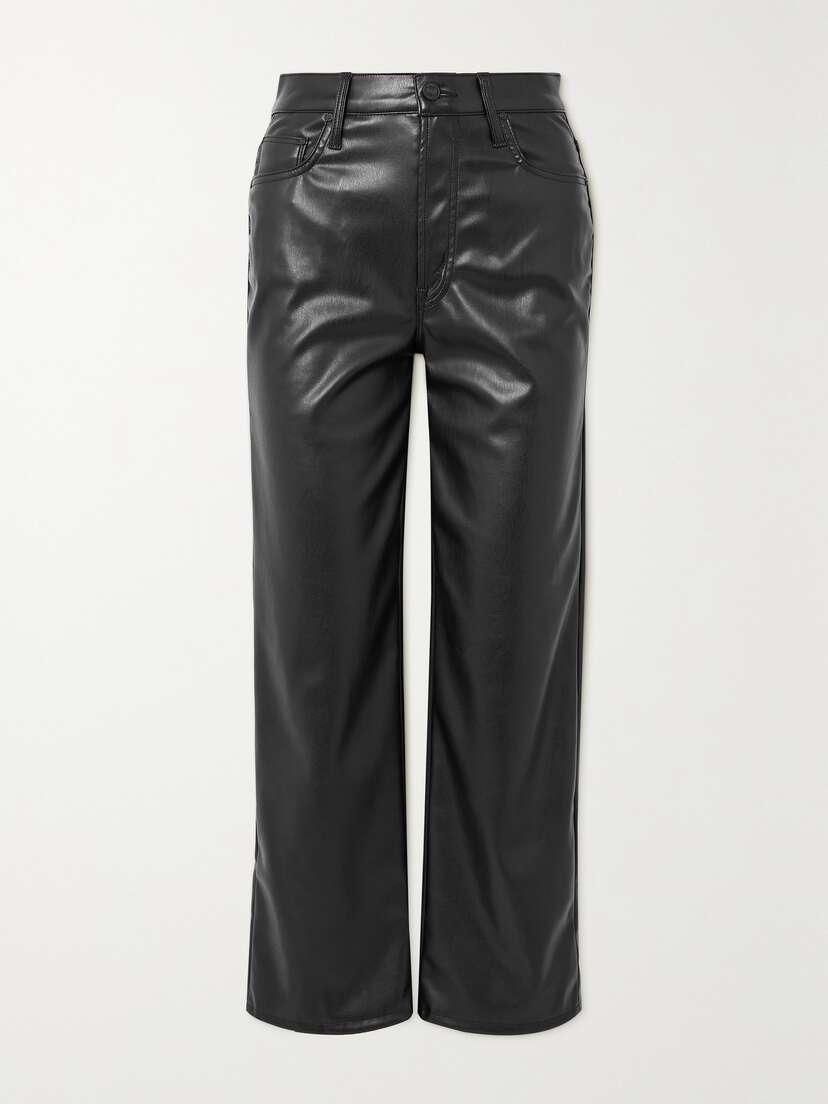 Mother + Net Sustain The Rambler Cropped Faux Leather Wide-leg Pants