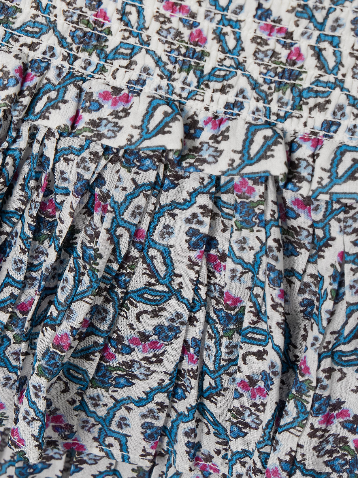 Isabel Marant Étoile Naomi Tiered Shirred Floral-print Cotton-voile Mini Skirt In Ecru