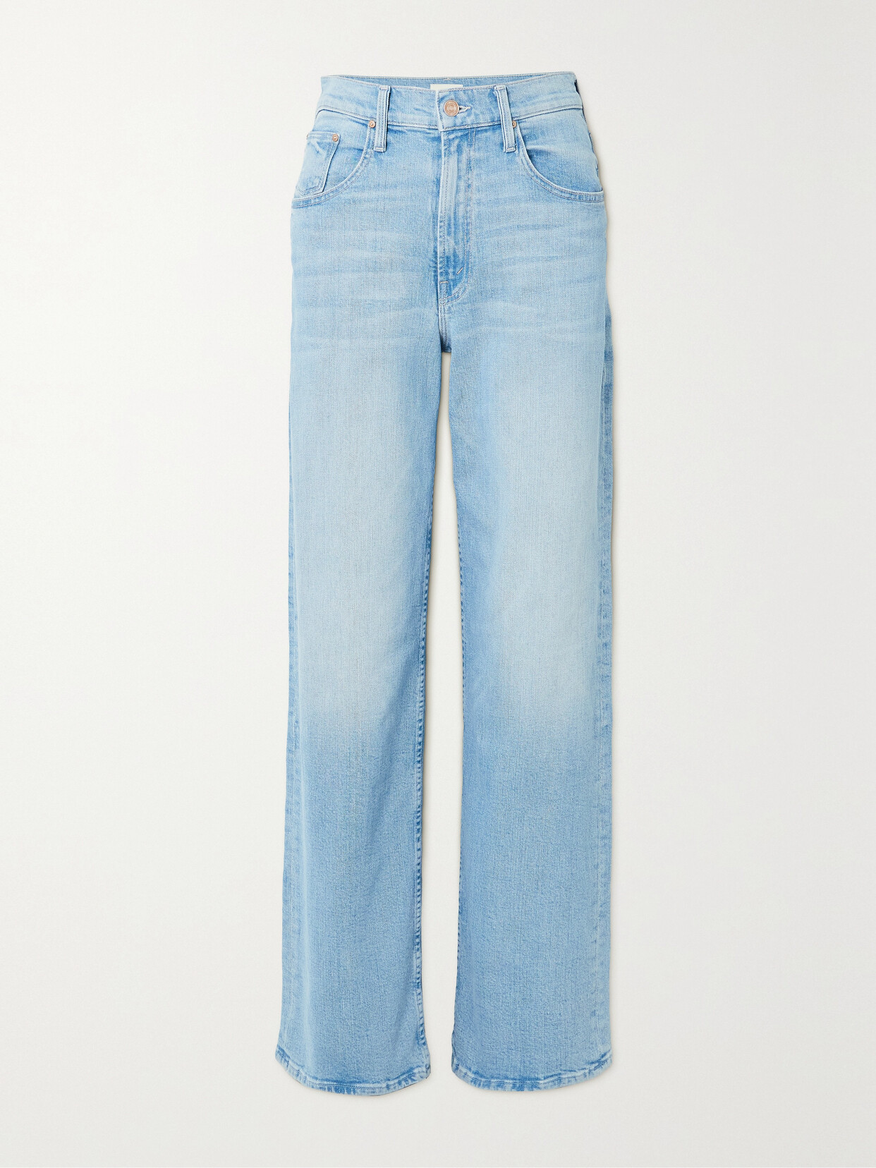 Mother + Net Sustain Spinner Zip Heel High-rise Wide-leg Jeans In Blue