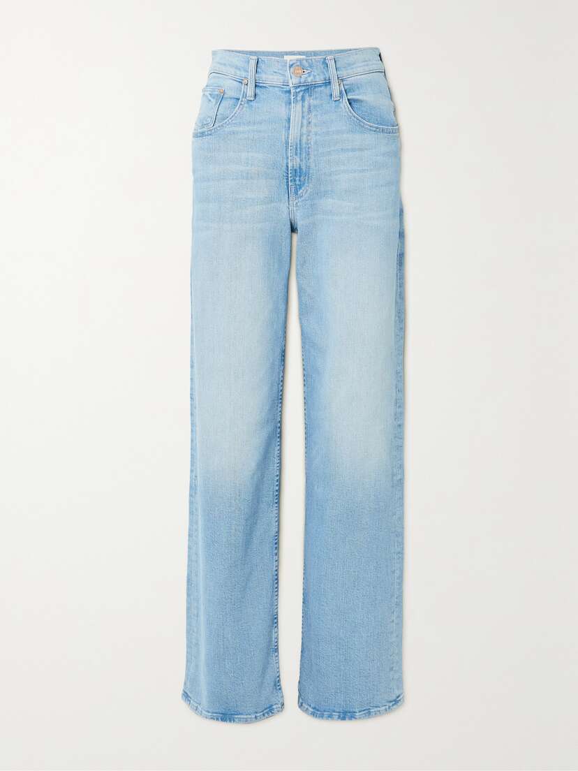 Mother + Net Sustain Spinner Zip Heel High-rise Wide-leg Jeans