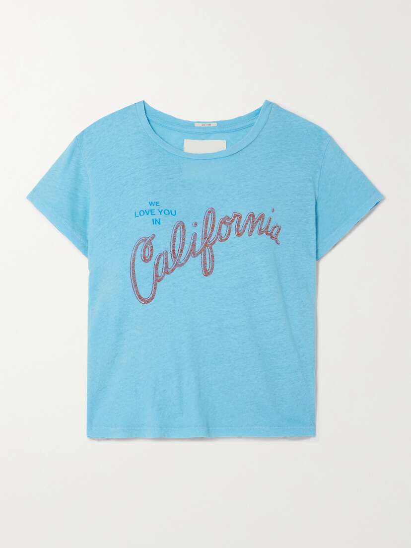 Mother The Sinful Printed Cotton And Linen-blend Jersey T-shirt