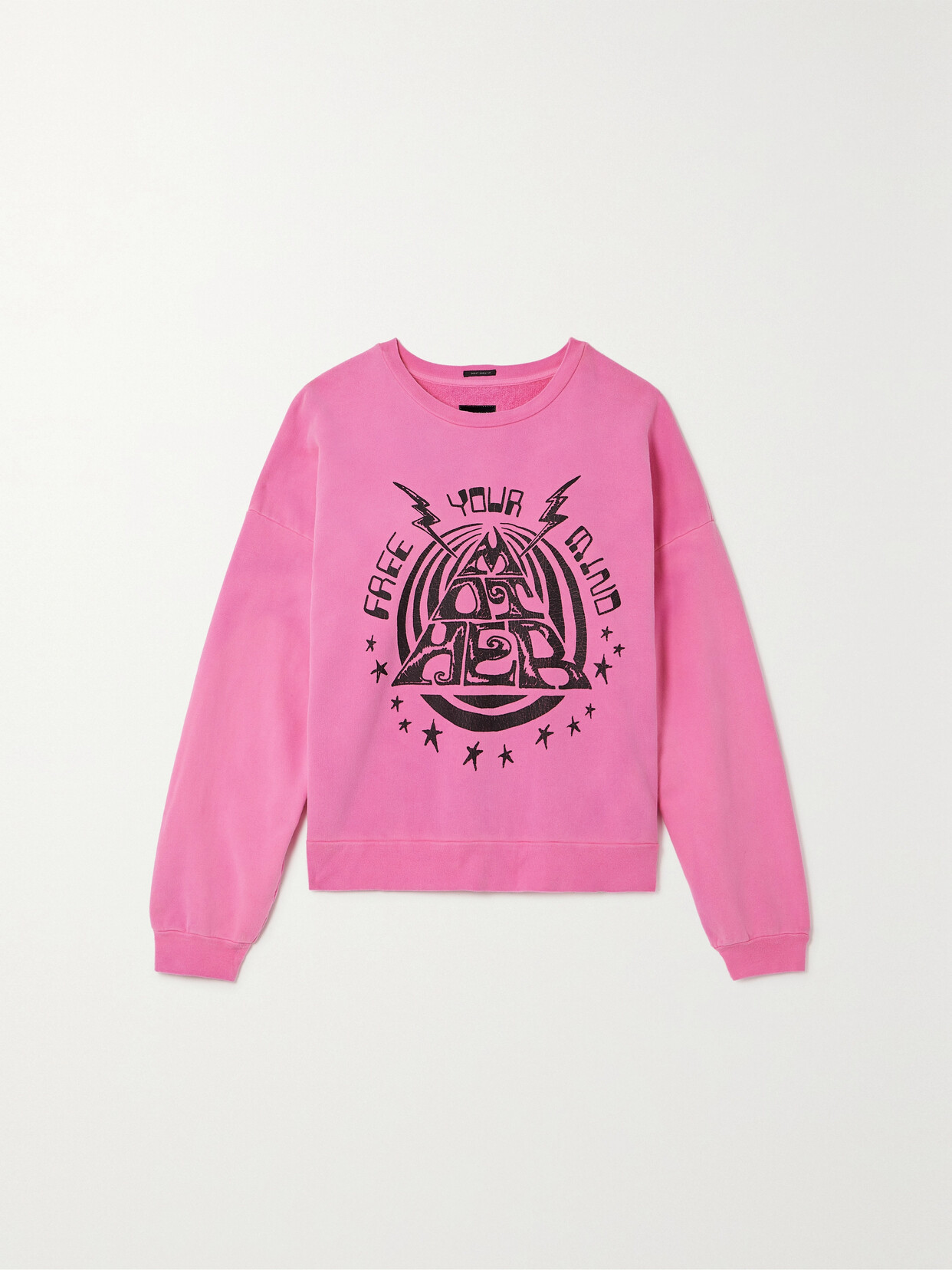 Mother - The Drop Square Printed Cotton-jersey Sweatshirt - Pink