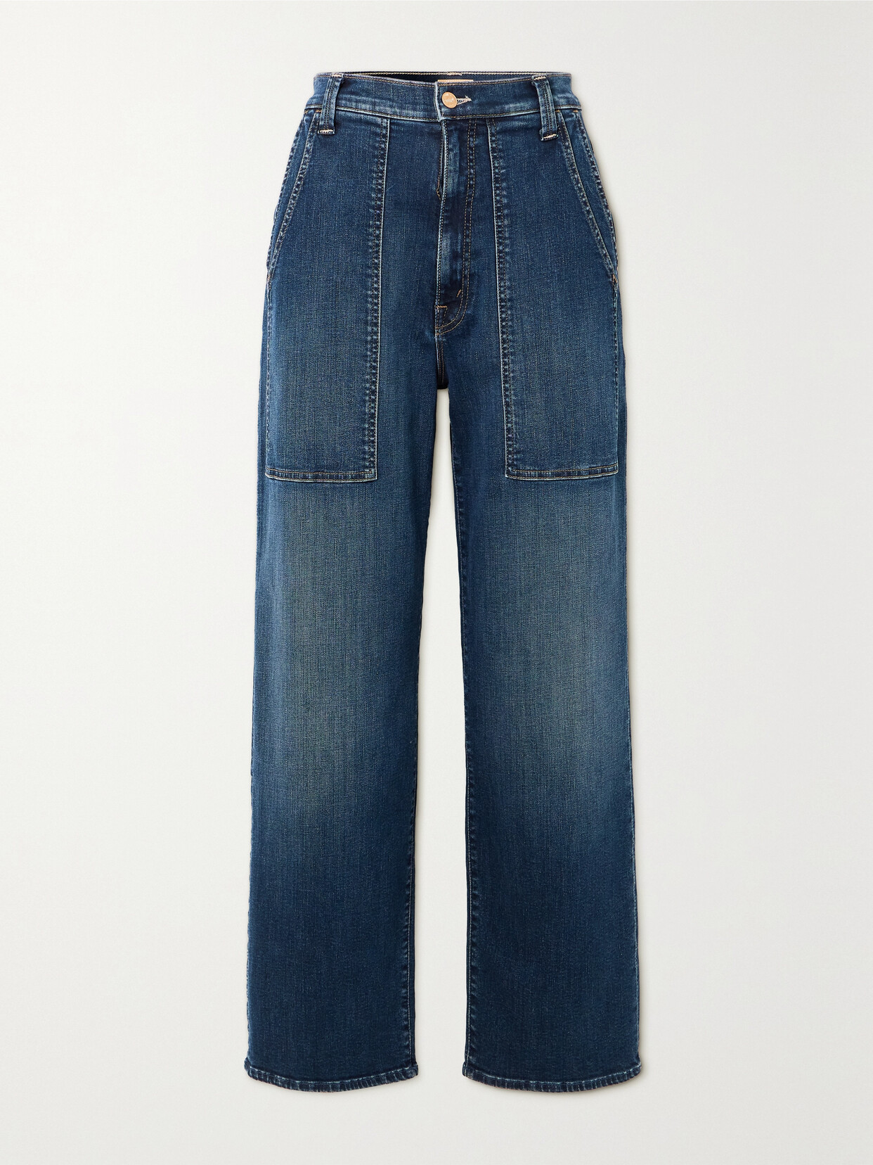 Mother + Net Sustain The Quartet Breaker Flood High-rise Wide-leg Jeans In Blue