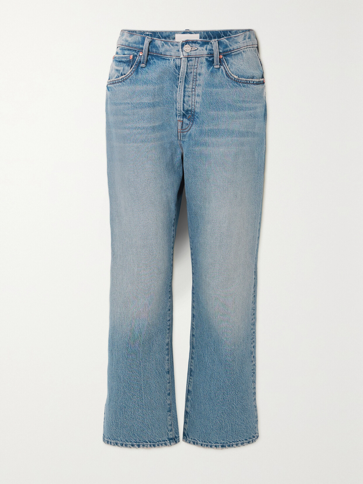 Mother + Net Sustain The Ditcher Hover Cropped High-rise Wide-leg Jeans In Blue