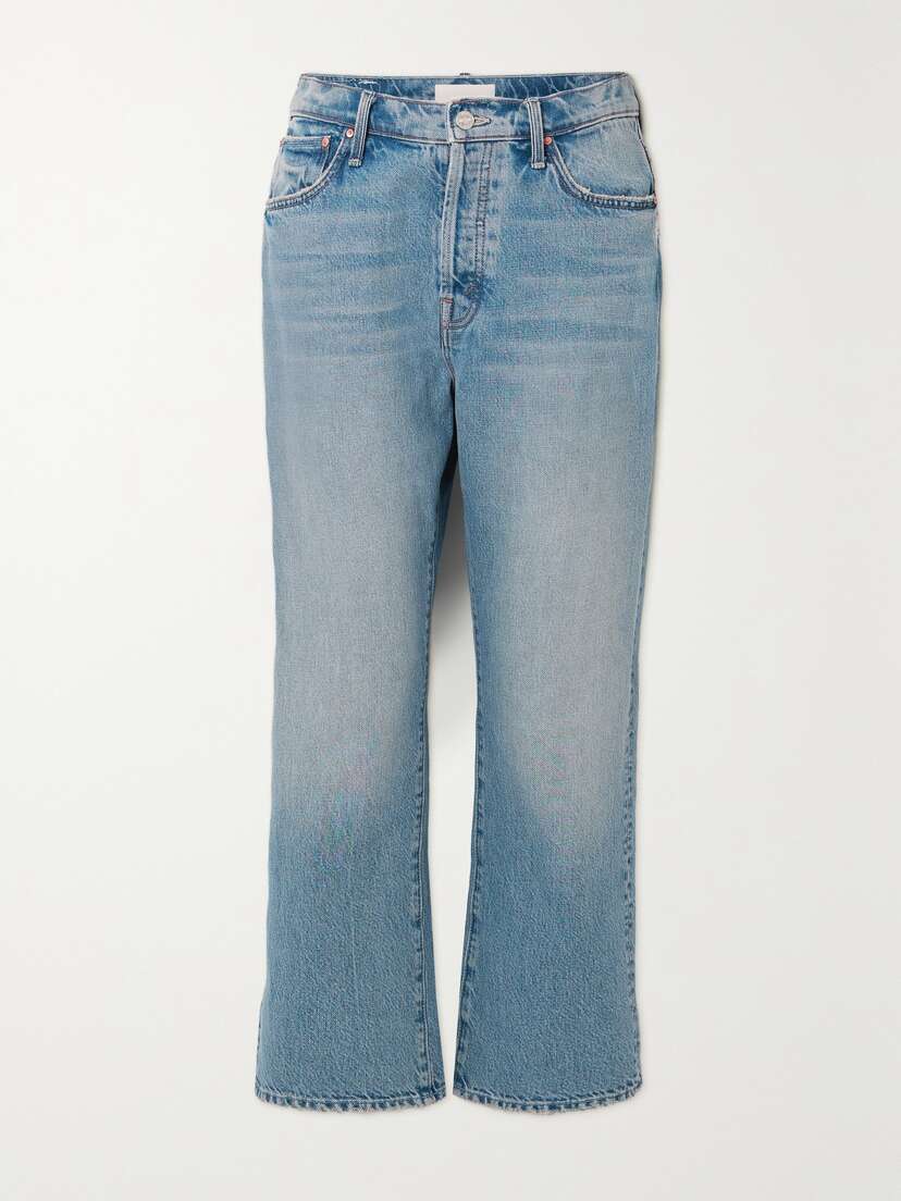 Mother + Net Sustain The Ditcher Hover Cropped High-rise Wide-leg Jeans