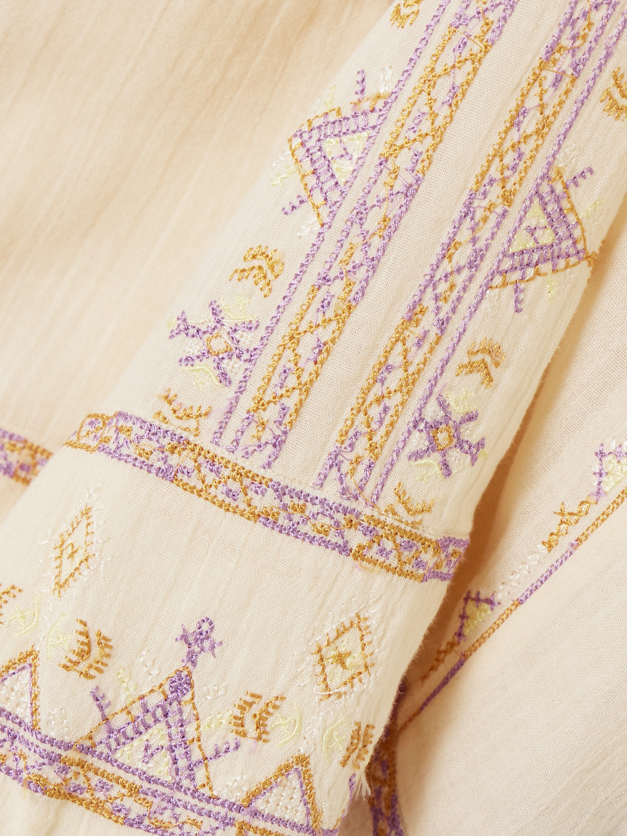 Isabel Marant Étoile Parsley Embroidered Cotton-gauze Mini Dress In Yellow