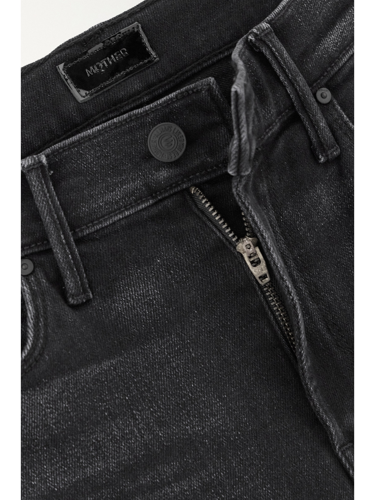 Mother The Dazzler High-rise Slim-leg Jeans In Black