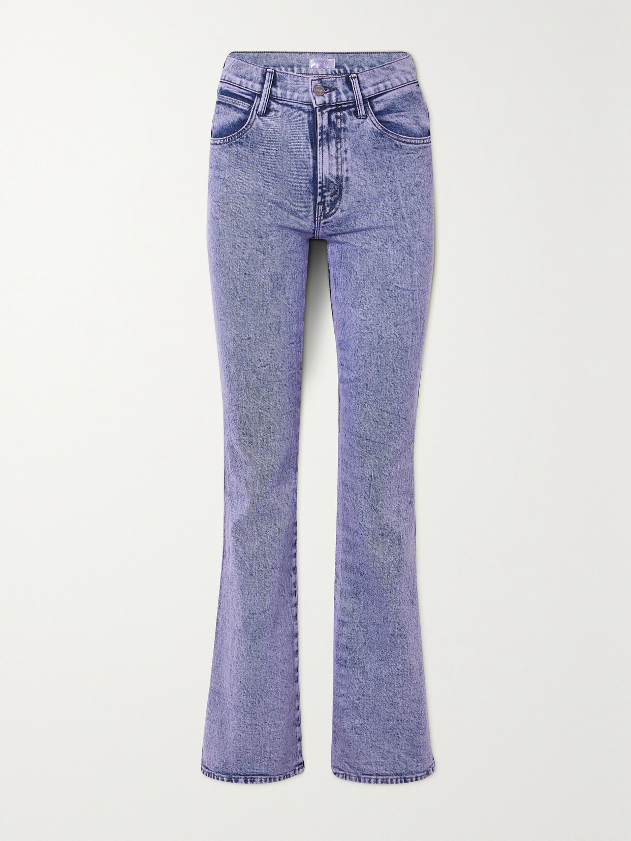 Mother + Net Sustain The Desperado Heel High-rise Flared Jeans - Purple