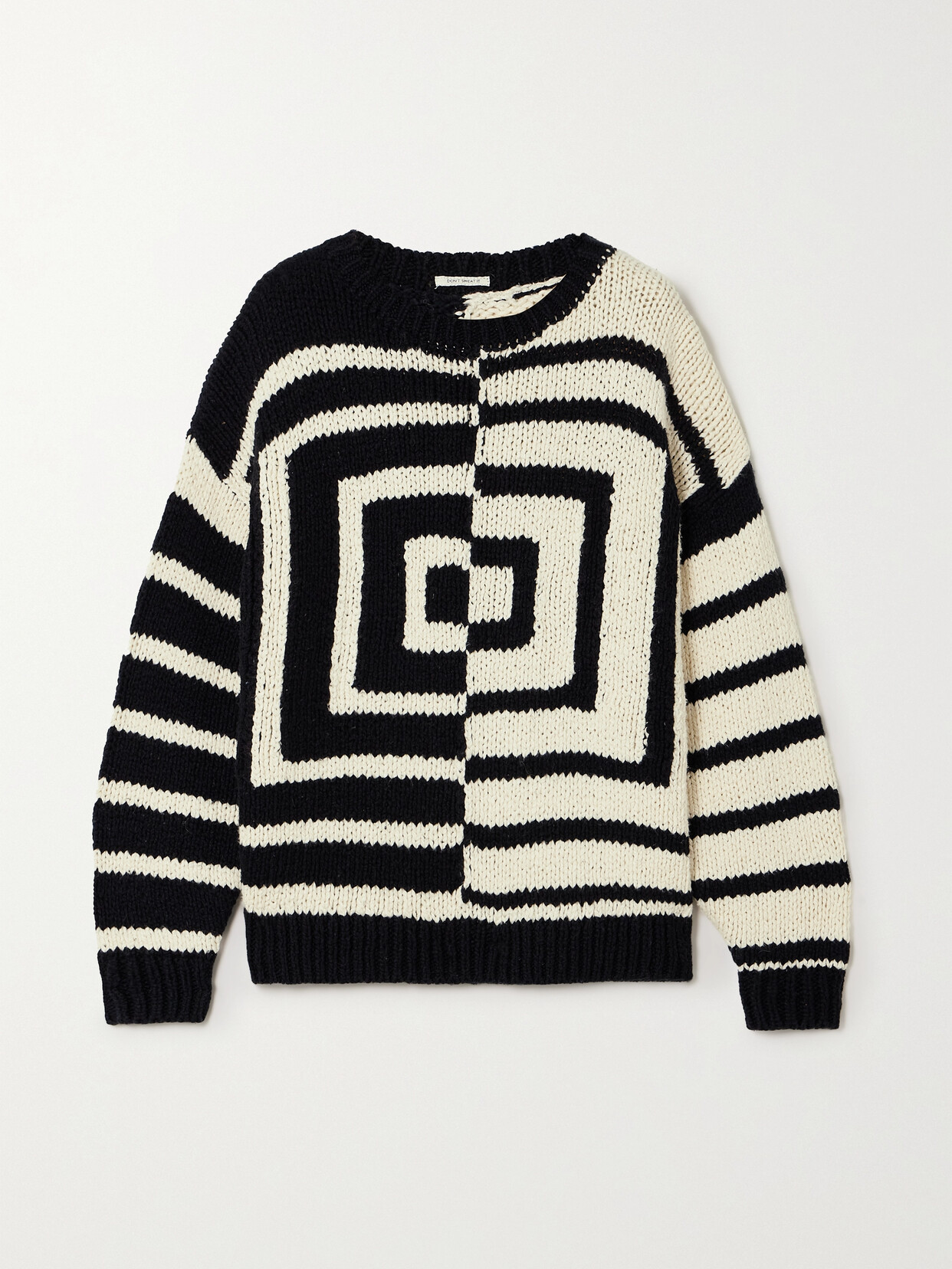 Mother The Easy Drop Intarsia-knit Sweater - Black