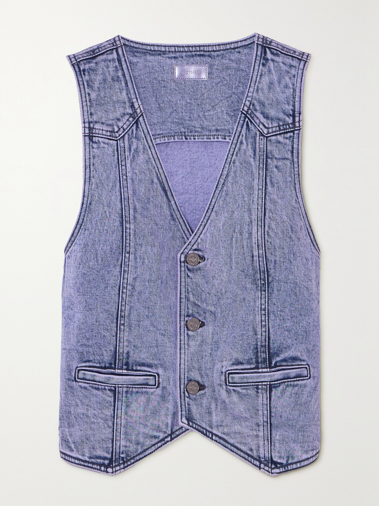 Mother The Masked Rider Denim Vest - Purple