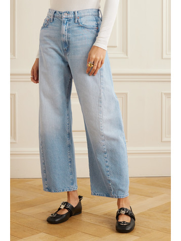 MOTHER + NET SUSTAIN The Half Pipe Ankle cropped high-rise wide-leg jeans