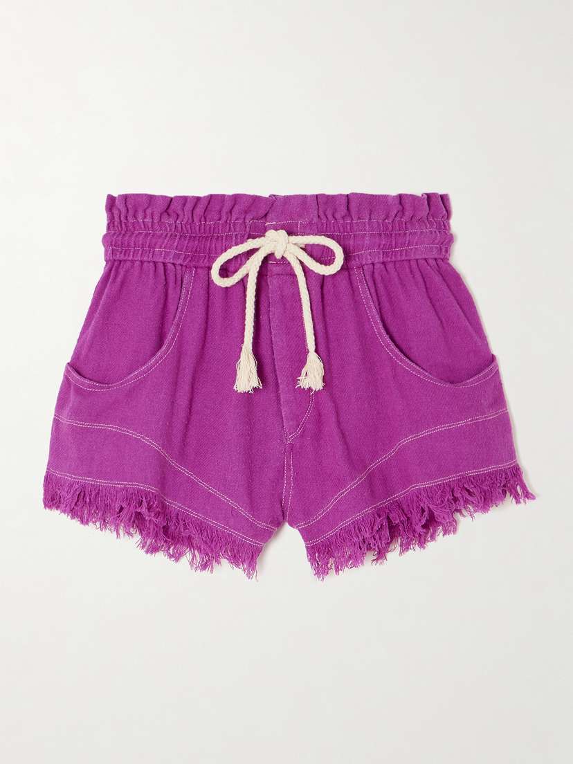 Marant Étoile Talapiz Frayed Silk Shorts
