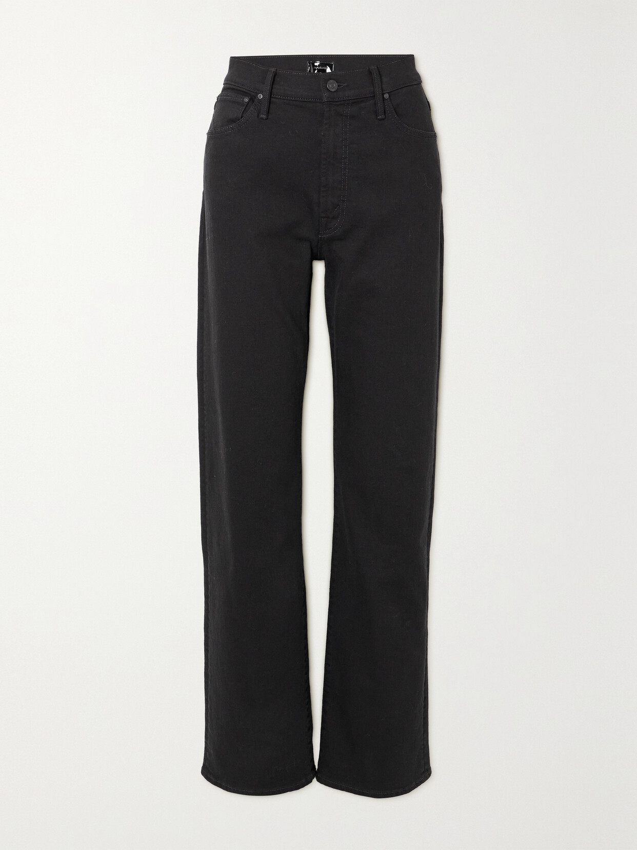 Shop Mother + Net Sustain The Dodger Sneak High-rise Straight-leg Jeans In Black