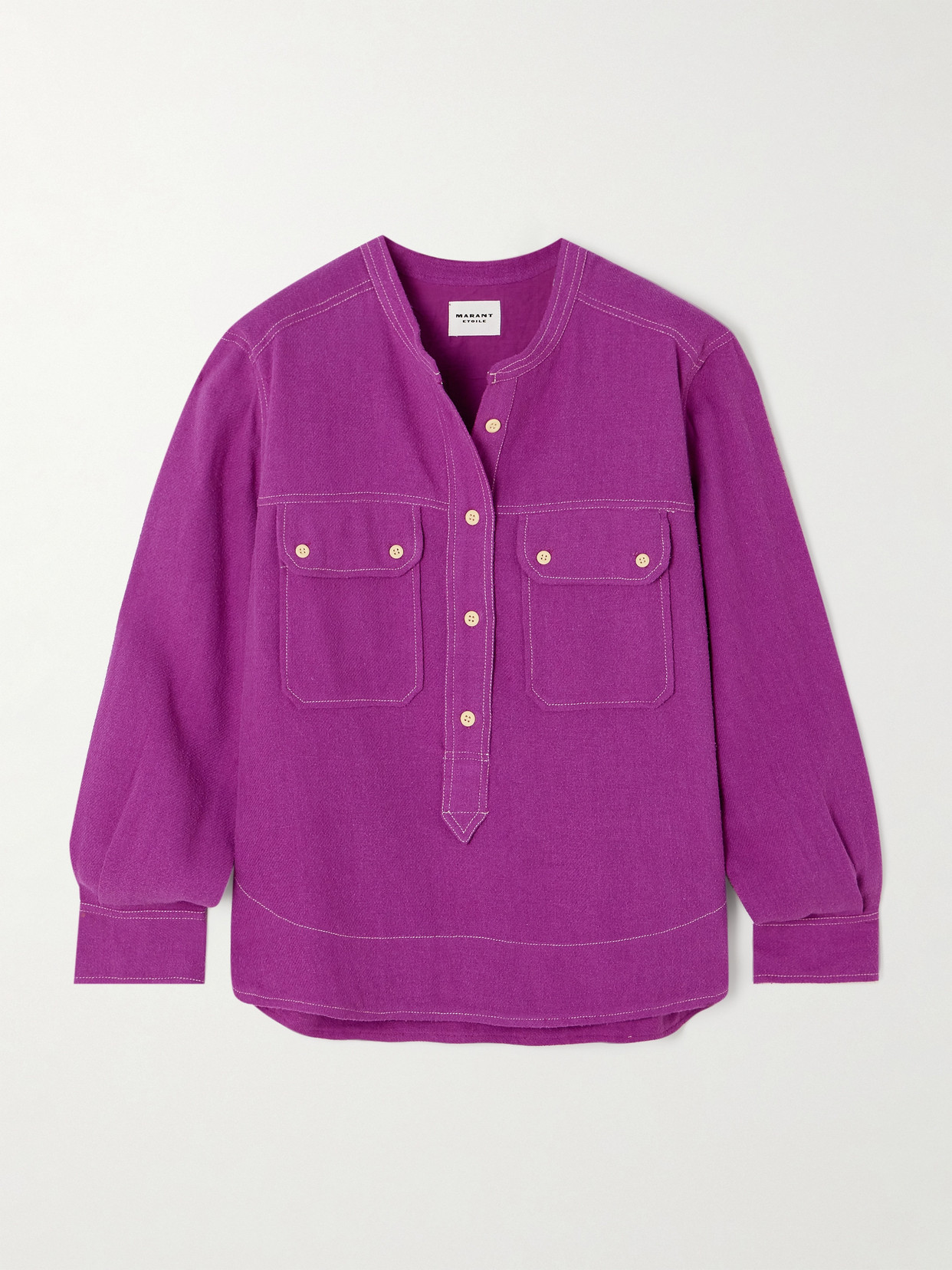 Isabel Marant Étoile Tecoyo Silk Shirt In Purple