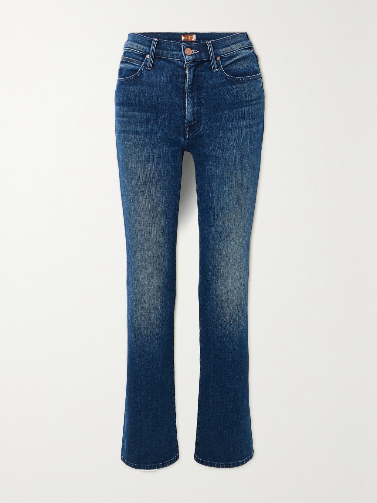 Mother The Kick It High-rise Straight-leg Jeans In Blue