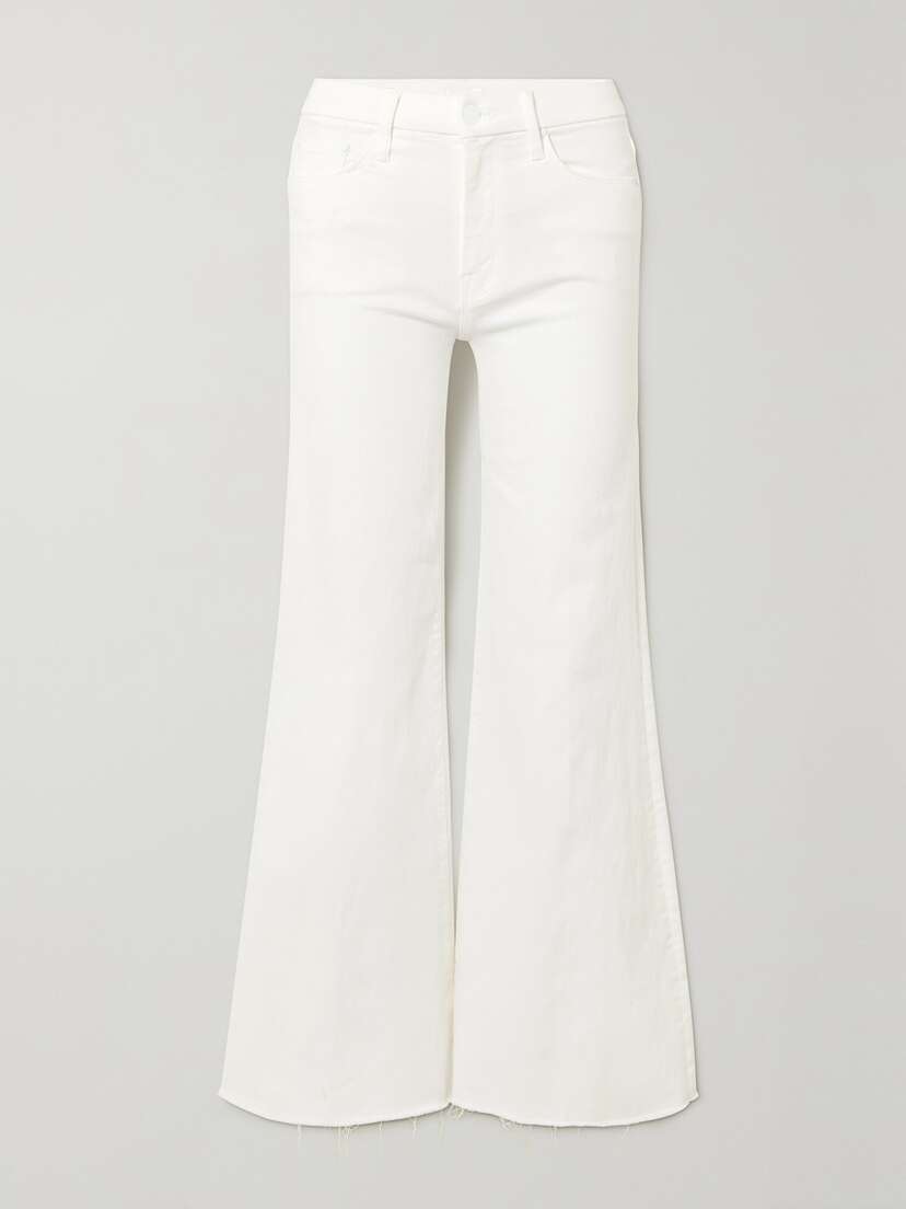 Mother + Net Sustain The Roller Fray Frayed High-rise Wide-leg Jeans