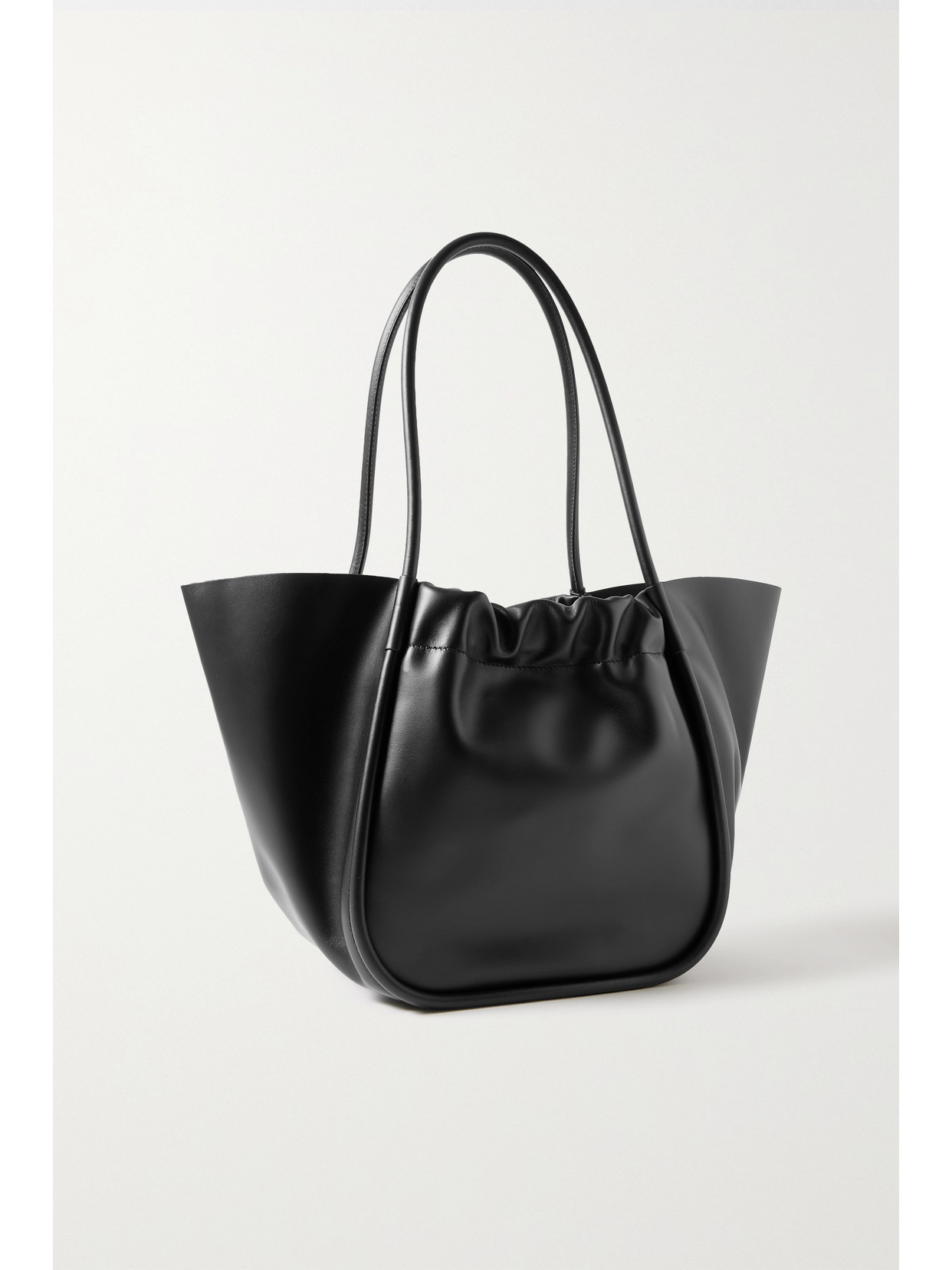 Proenza Schouler Ruched Large Leather Tote In Black