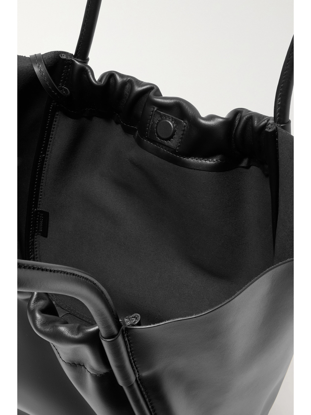 Proenza Schouler Ruched Large Leather Tote In Black