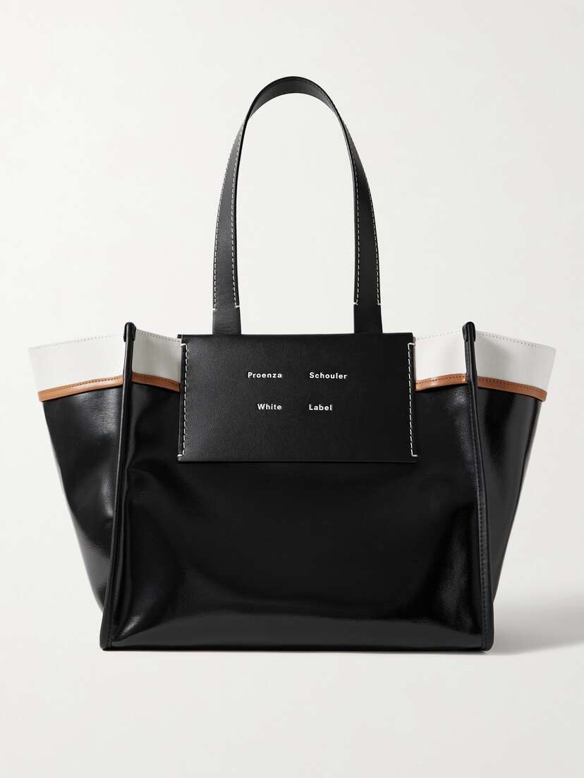 Proenza Schouler White Label Large Morris Leather And Cotton-trimmed Coated-canvas Tote -  - One size