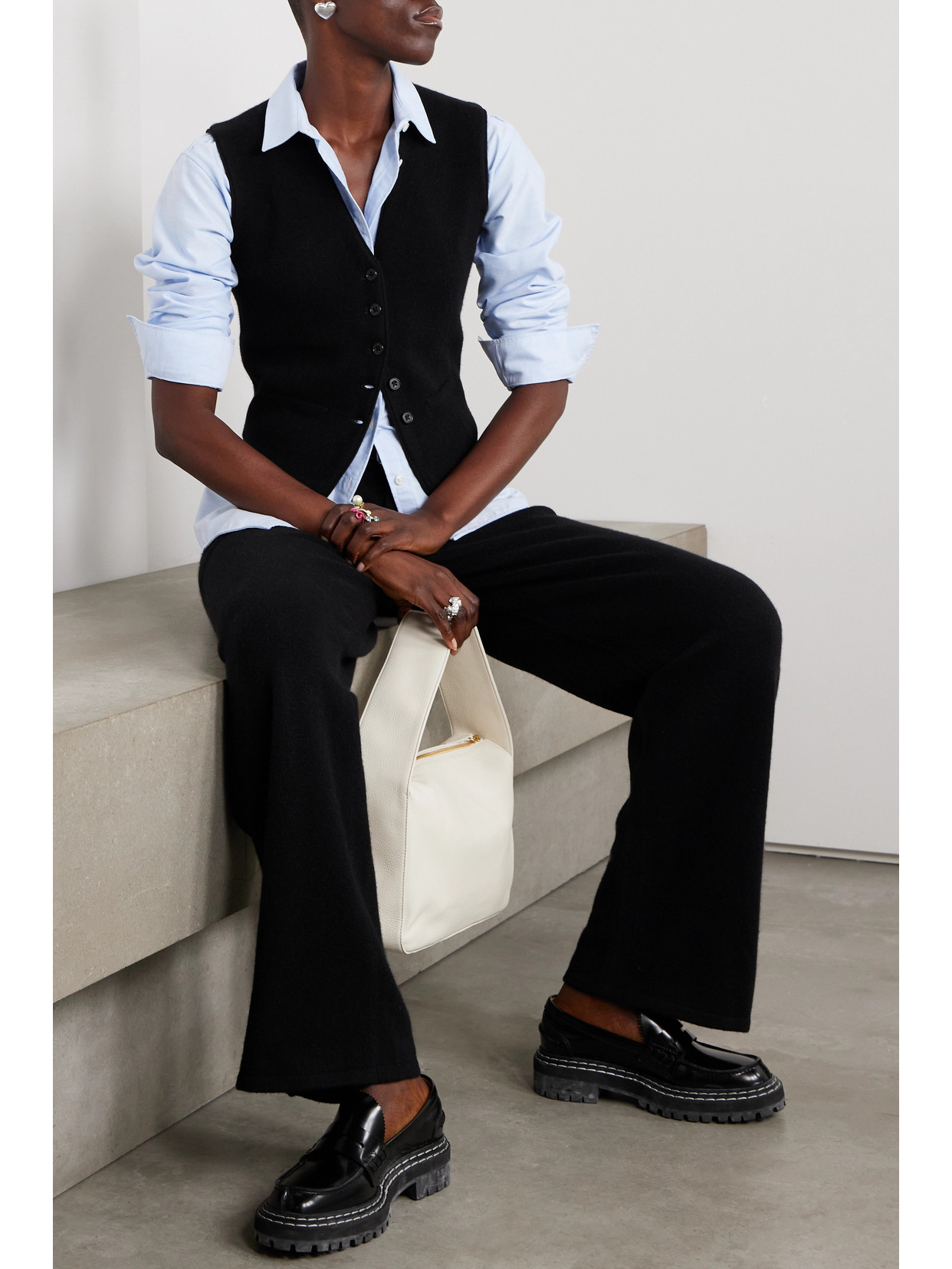 Guest In Residence Cashmere Vest In Black