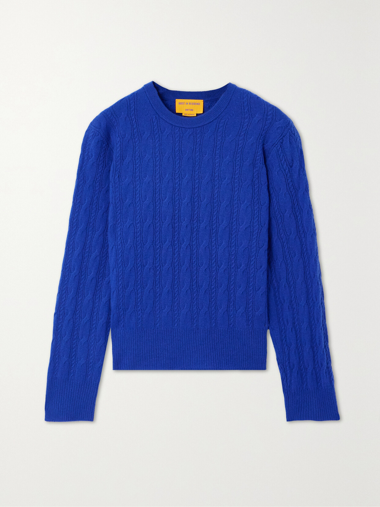 Guest In Residence Twin Cable-knit Cashmere Sweater In Blue