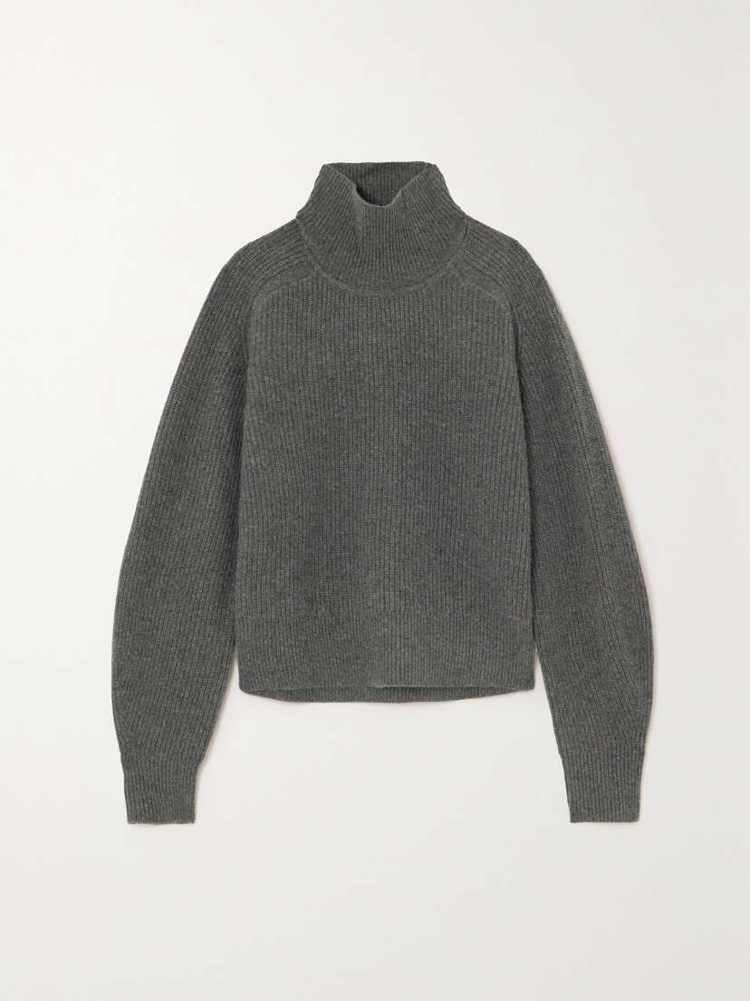 Guest In Residence Ribbed Cashmere Turtleneck Sweater - x large