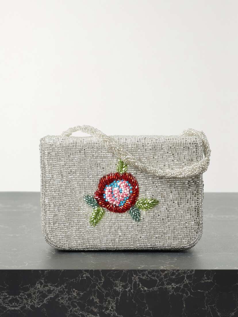 Staud Carmen Beaded Satin Tote