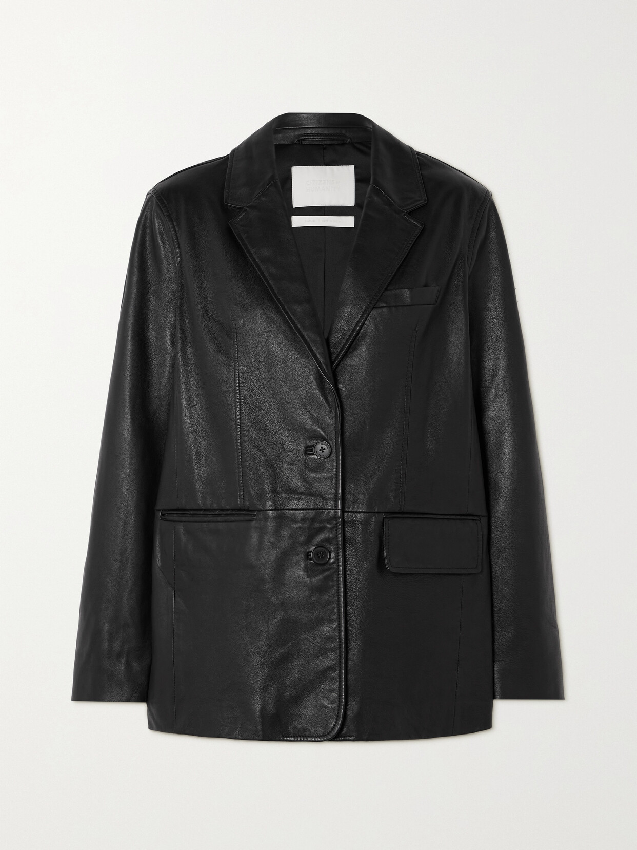 Shop Citizens Of Humanity Orla Leather Blazer In Black