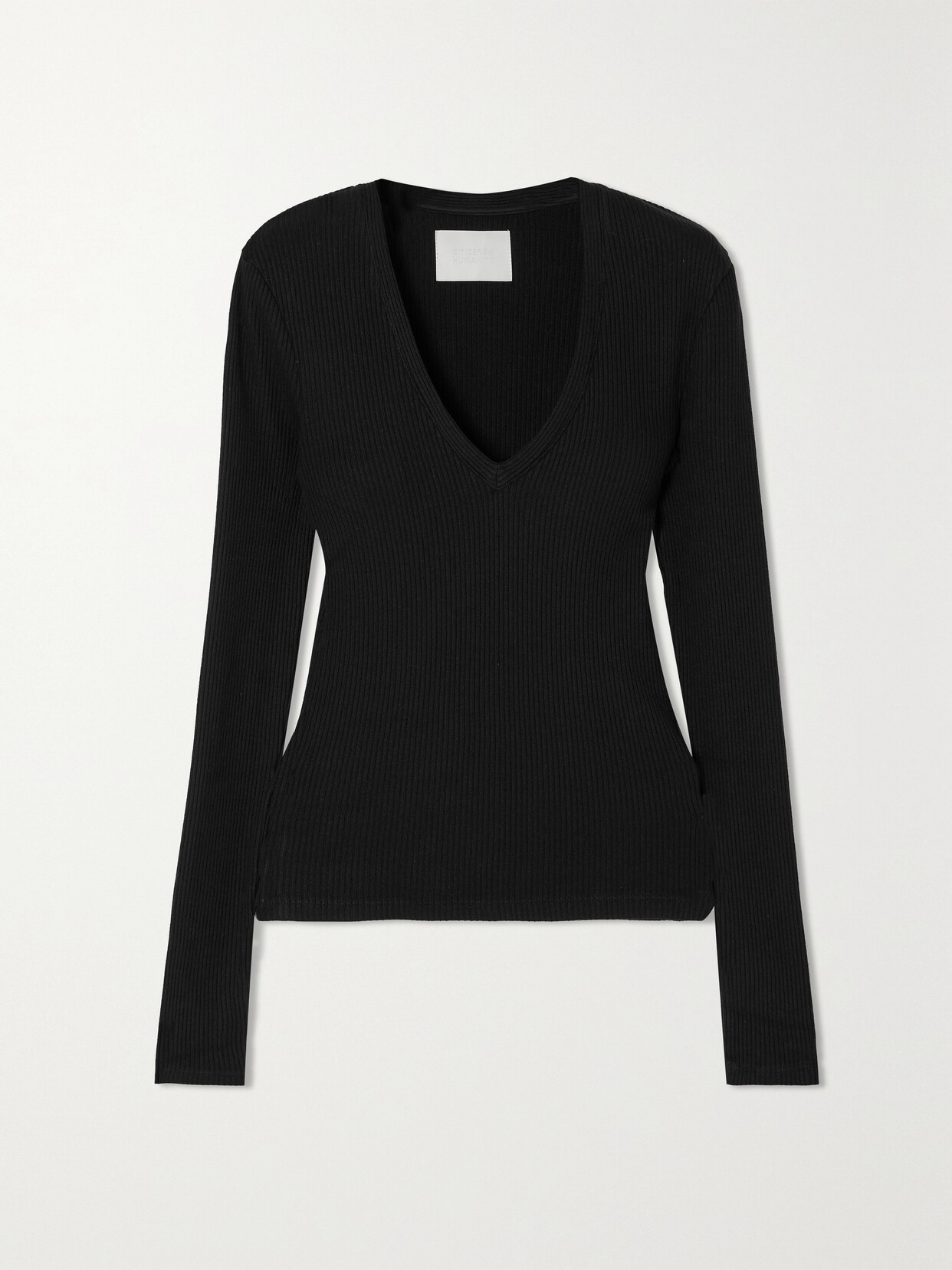 Citizens of Humanity - + Net Sustain Florence Ribbed Tencel™ Lyocell-blend Jersey Top - Black