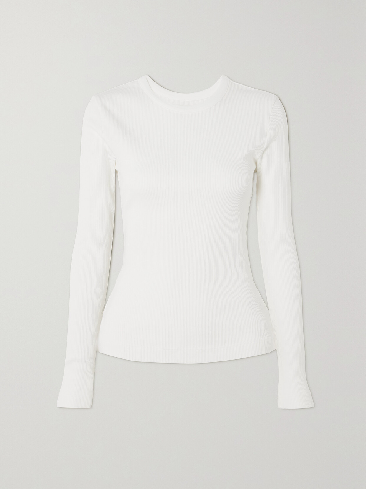 Citizens Of Humanity Adeline Ribbed Stretch Organic Cotton And Lyocell-blend Top In White