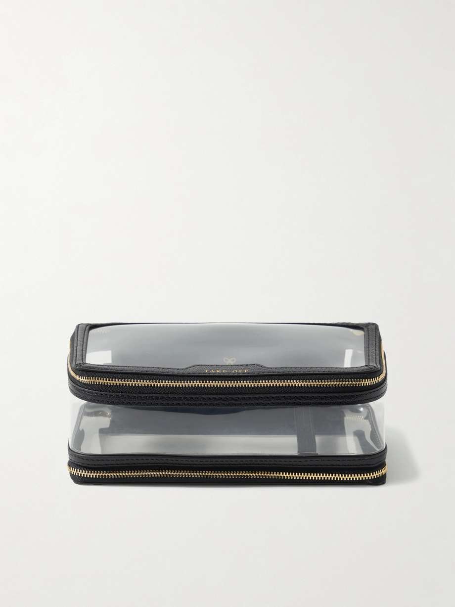 ANYA HINDMARCH In-Flight 皮革边饰 PVC 化妆包 | NET-A-PORTER
