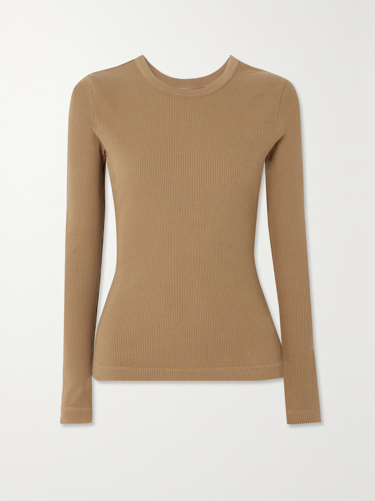 Citizens of Humanity - + Net Sustain Adeline Ribbed Stretch Organic Cotton And Lyocell-blend Top - Brown