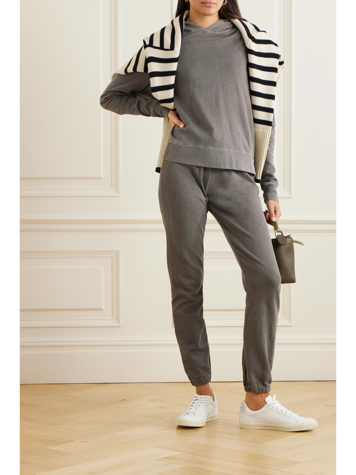 Shop James Perse Cotton Track Pants In Gray