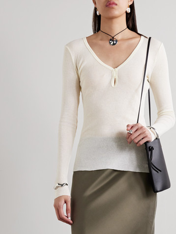 James Perse Ribbed cotton and cashmere-blend top