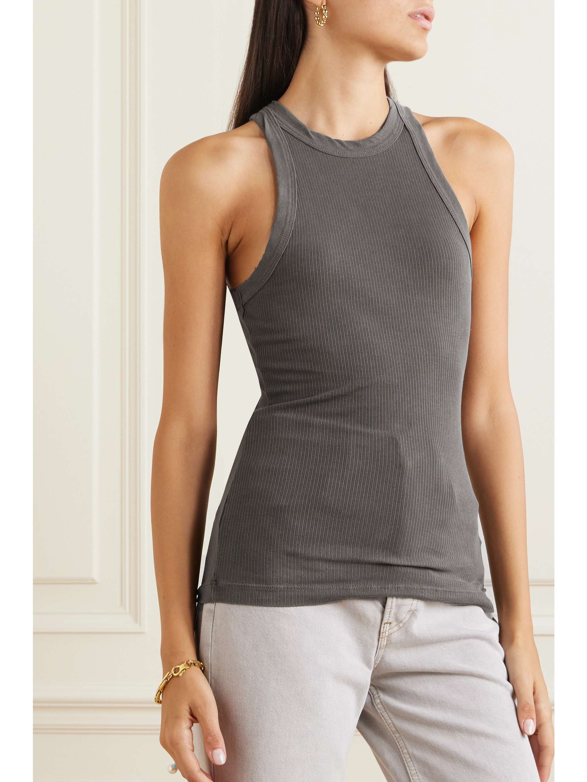 JAMES PERSE Ribbed stretchSupima cotton tank NETAPORTER