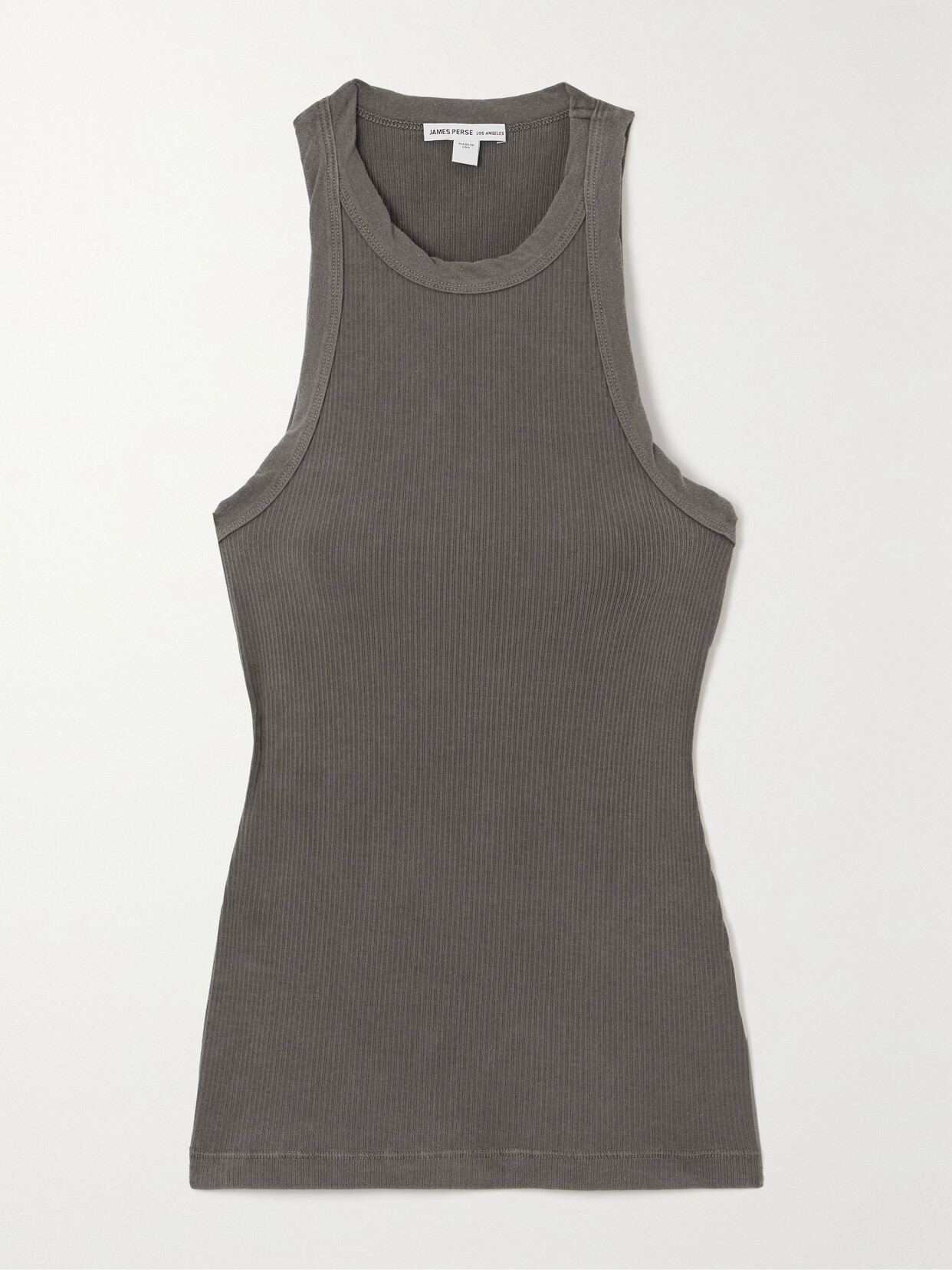 James Perse Ribbed Stretch-supima Cotton Tank In Grey