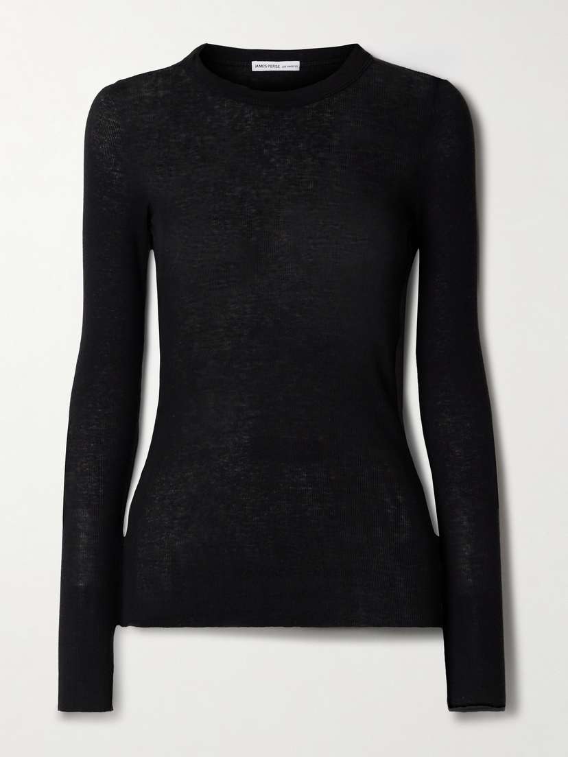 James Perse Ribbed Cotton And Cashmere-blend T-shirt