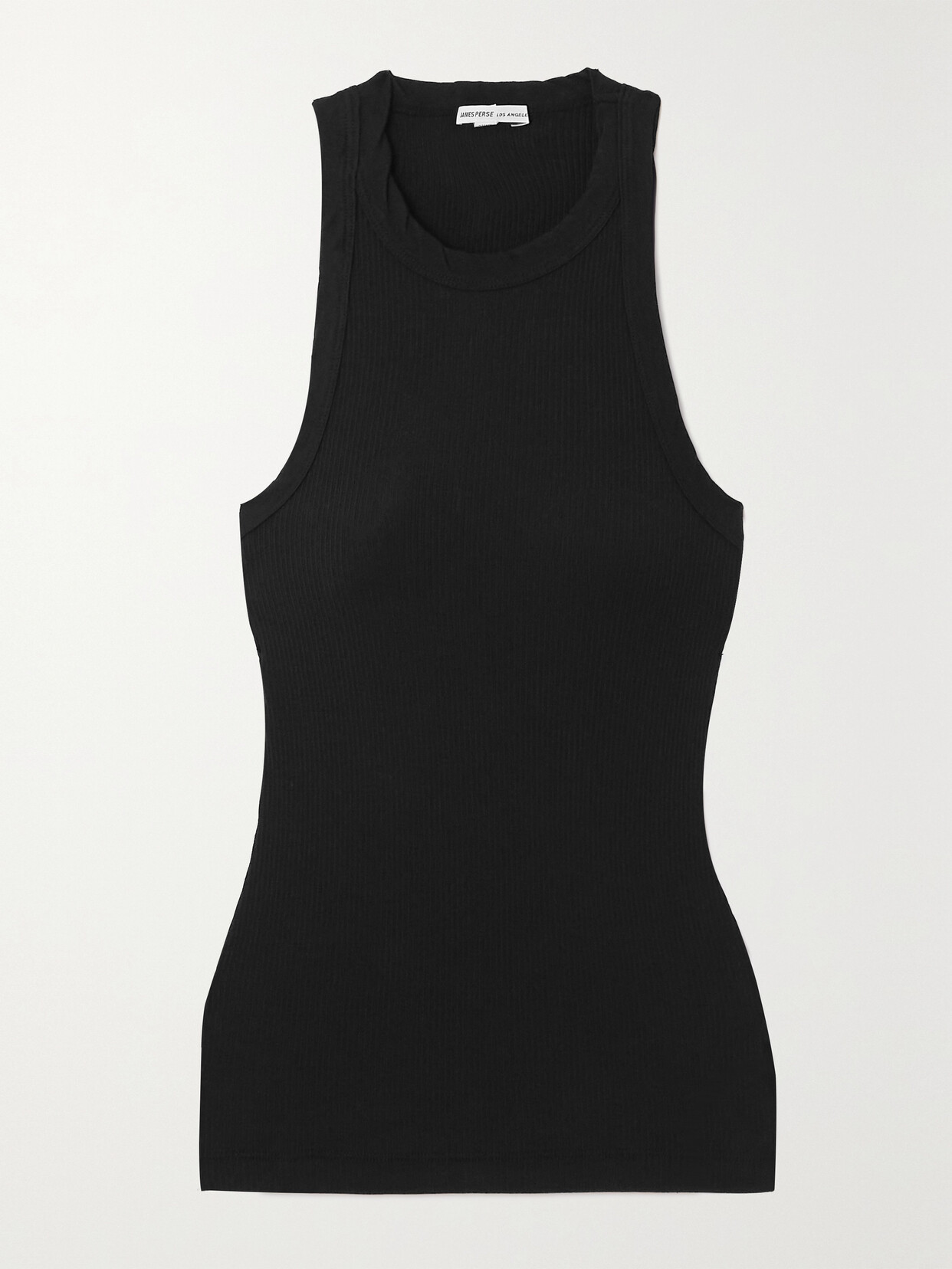 James Perse Ribbed Stretch-supima Cotton Tank In Black