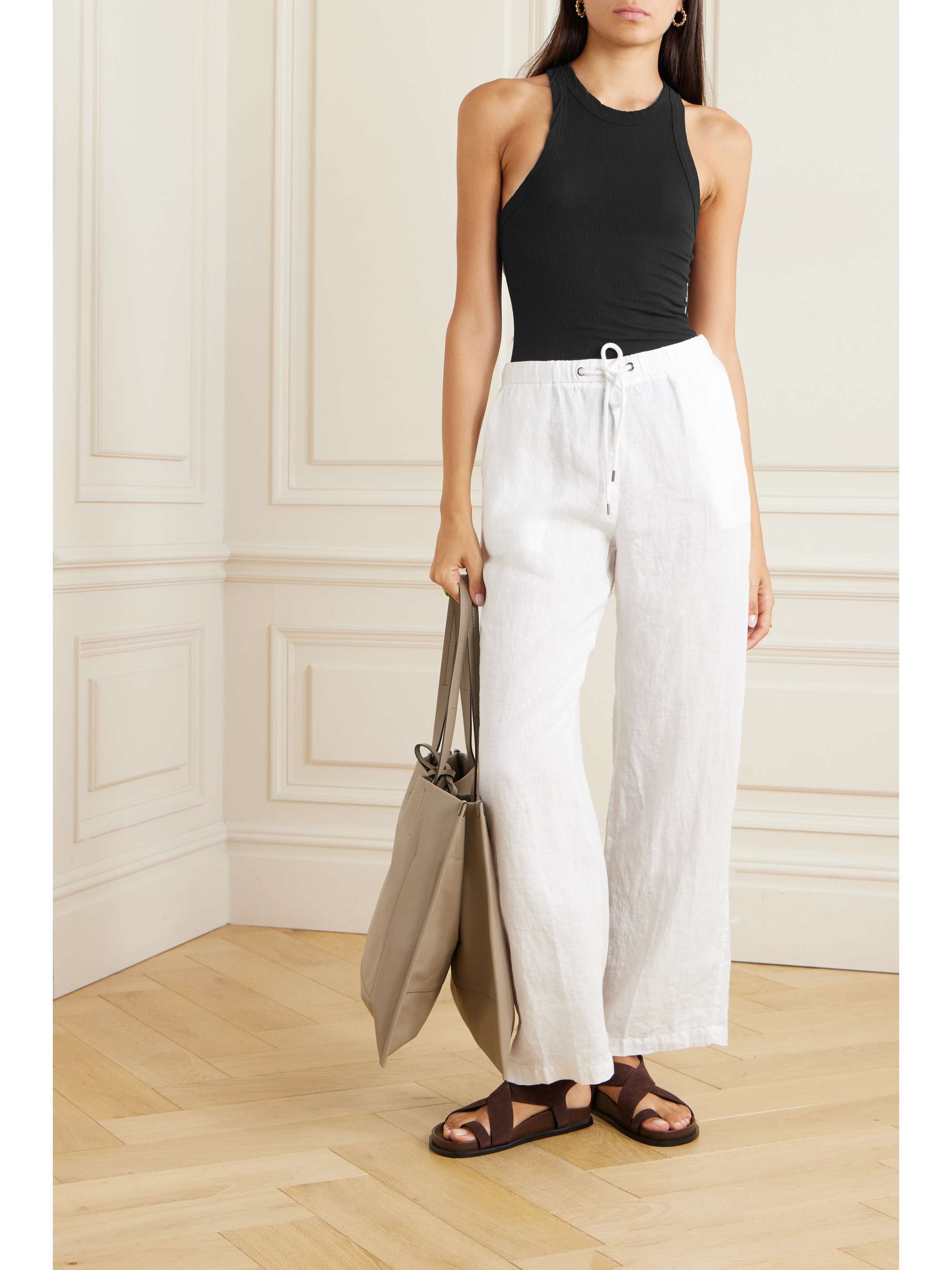 JAMES PERSE Ribbed stretchSupima cotton tank NETAPORTER