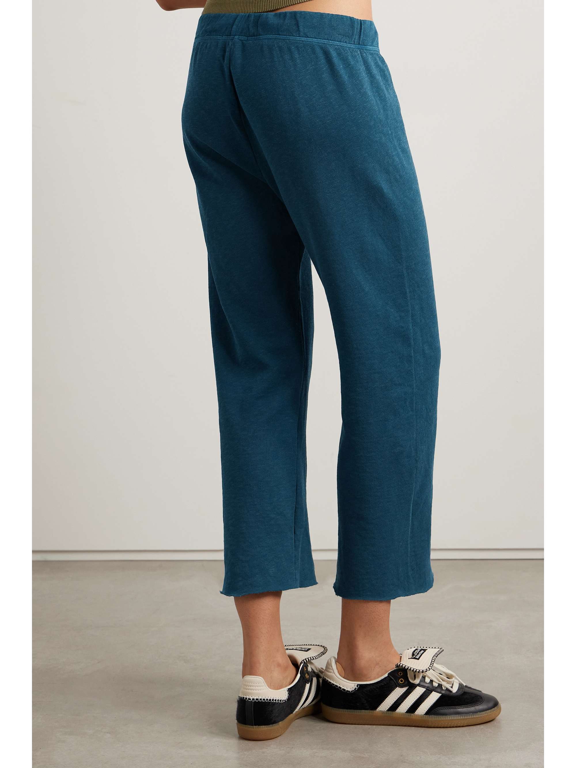 JAMES PERSE Cropped Supima cotton-terry track pants
