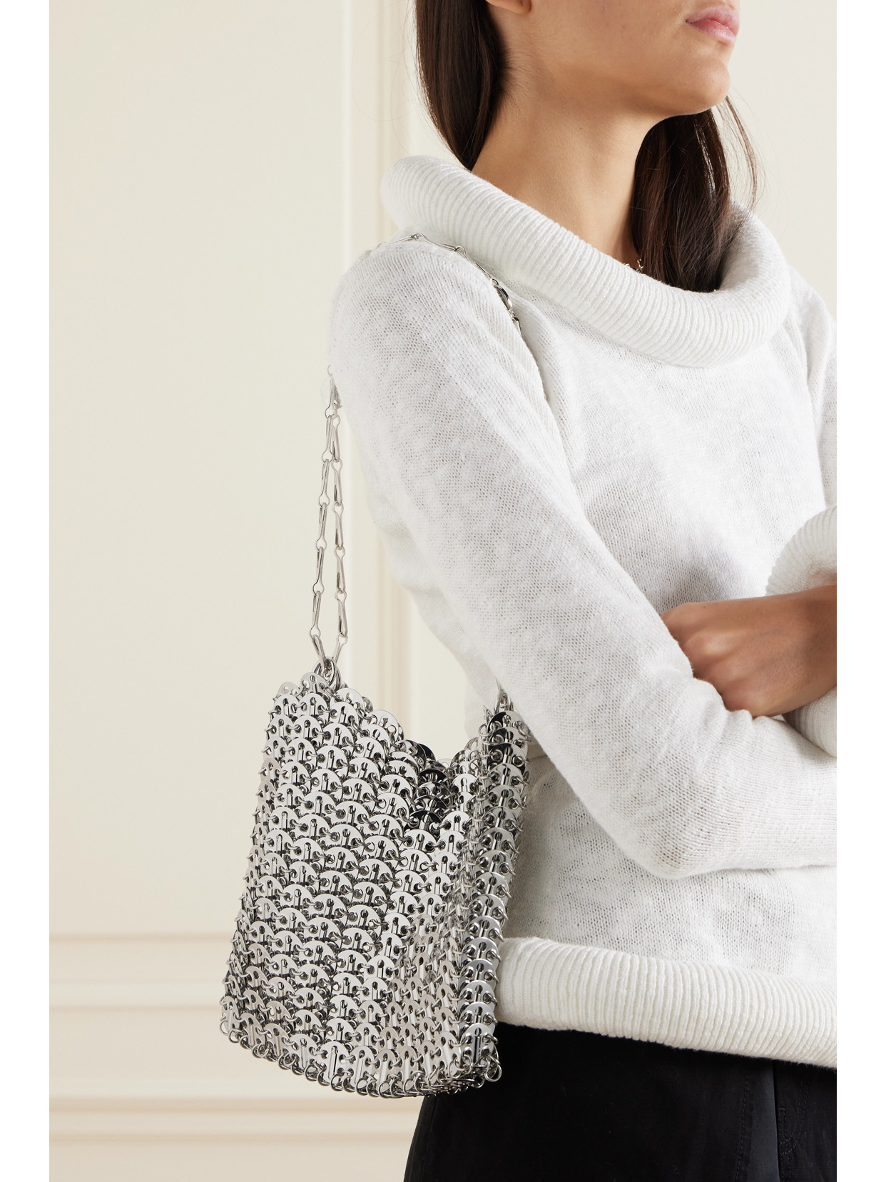Rabanne 1969 Chainmail Shoulder Bag In Silver