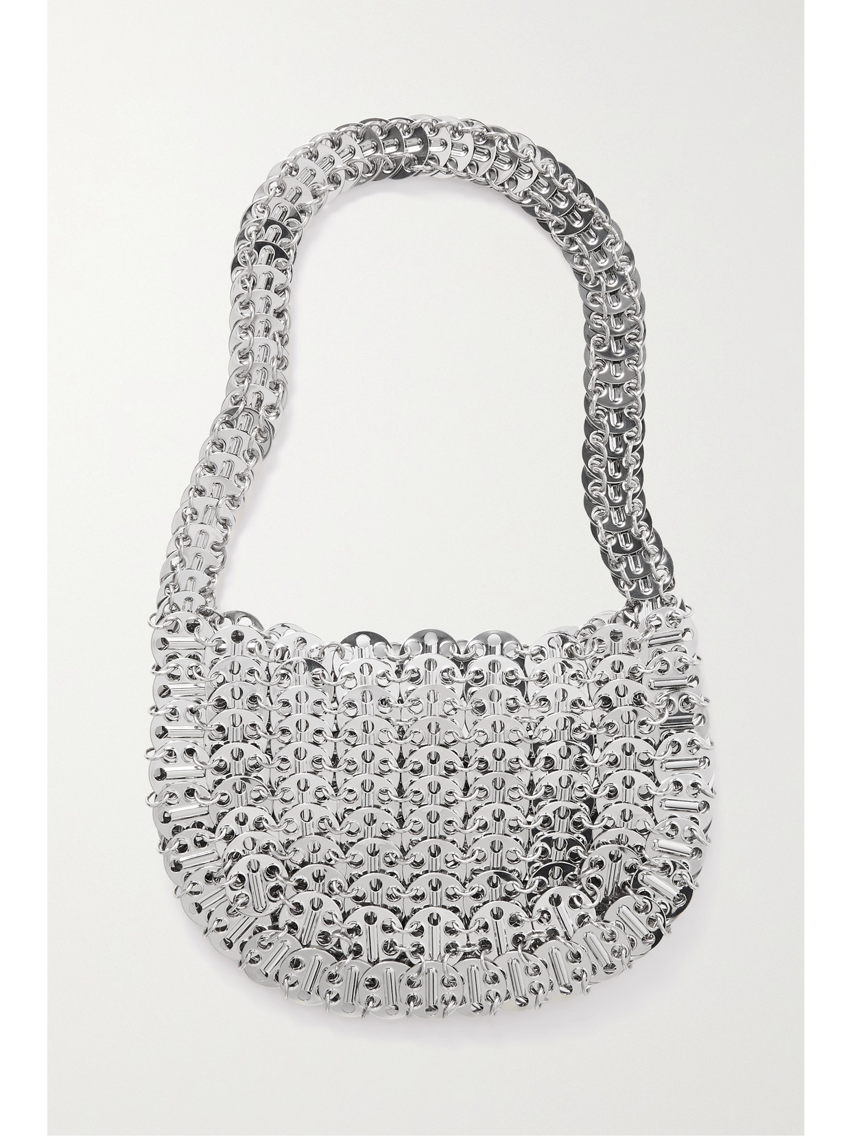 Rabanne 1969 Moon Chainmail Shoulder Bag In Silver