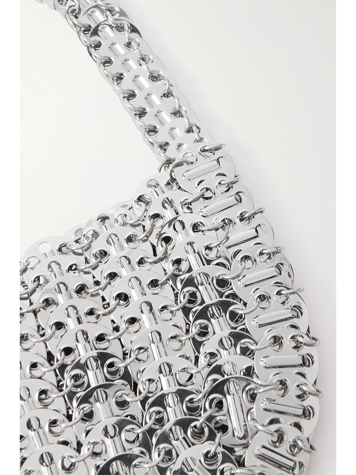 Rabanne 1969 Moon Chainmail Shoulder Bag In Silver