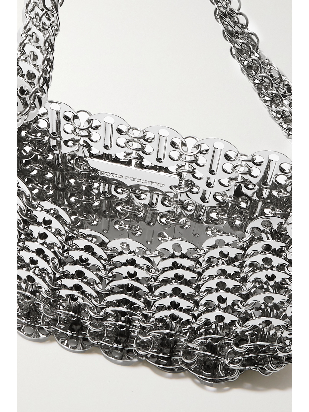 Rabanne 1969 Moon Chainmail Shoulder Bag In Silver