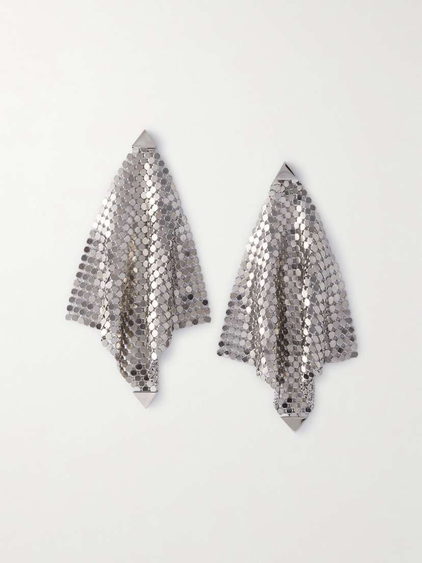Rabanne Pixel Flow Silver-tone Earrings