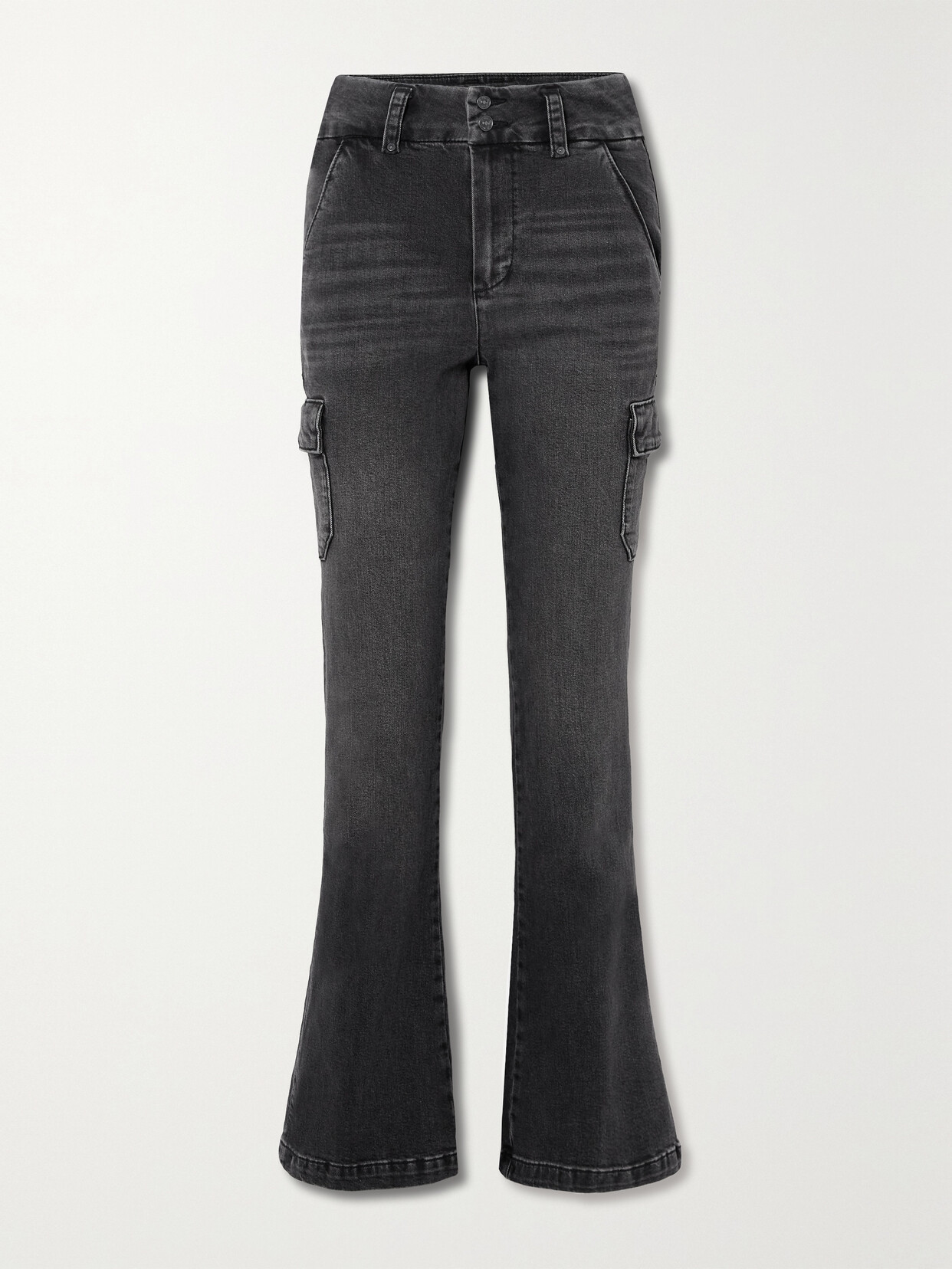 PAIGE Dion High-rise Flared Cargo Jeans - Black