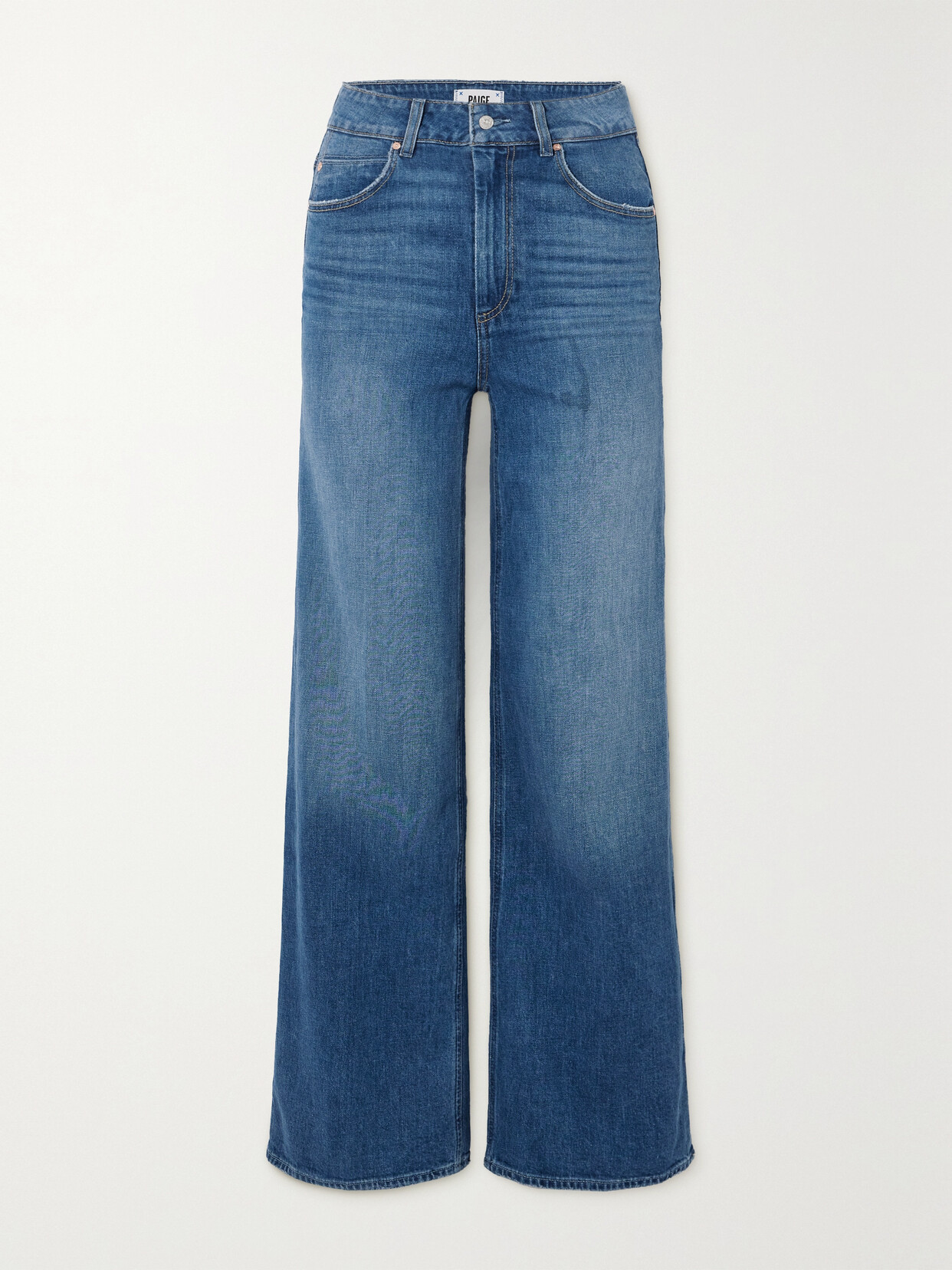 PAIGE - Sasha High-rise Straight-leg Jeans - Blue